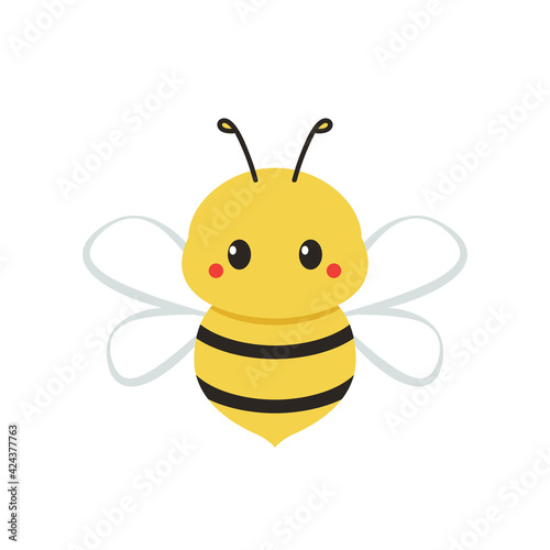 Bee vector. bee cartoon. character design. free space for text. blank. copy space.