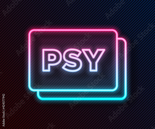 Glowing neon line Psychology icon isolated on black background. Psi symbol. Mental health concept, psychoanalysis analysis and psychotherapy. Vector