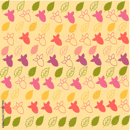 strawberry berry print on a yellow background