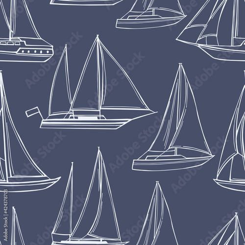 Yachts. Vector  pattern