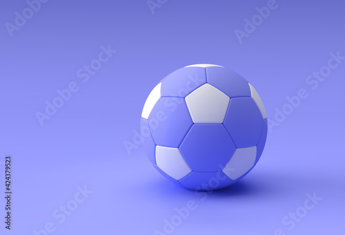 3D Render Football Illustration  Soccer Ball with Blue Background