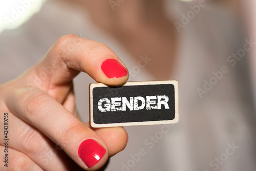 Tableau sur toile Eine Frau und das Wort Gender