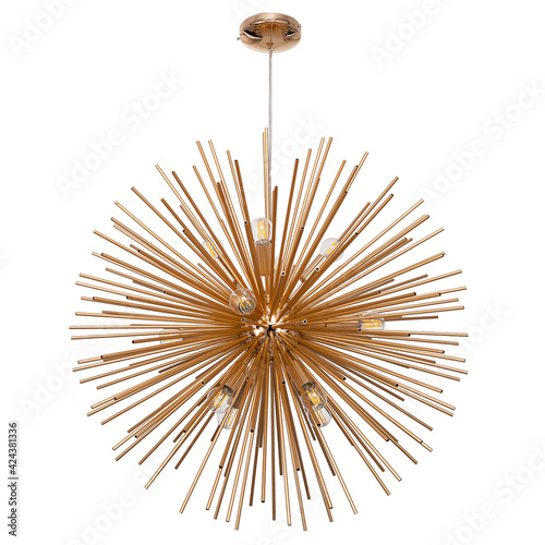 Chandelier in vintage style isolated on white background