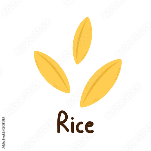 Rice seed. rice seed on white background. Paddy vector.