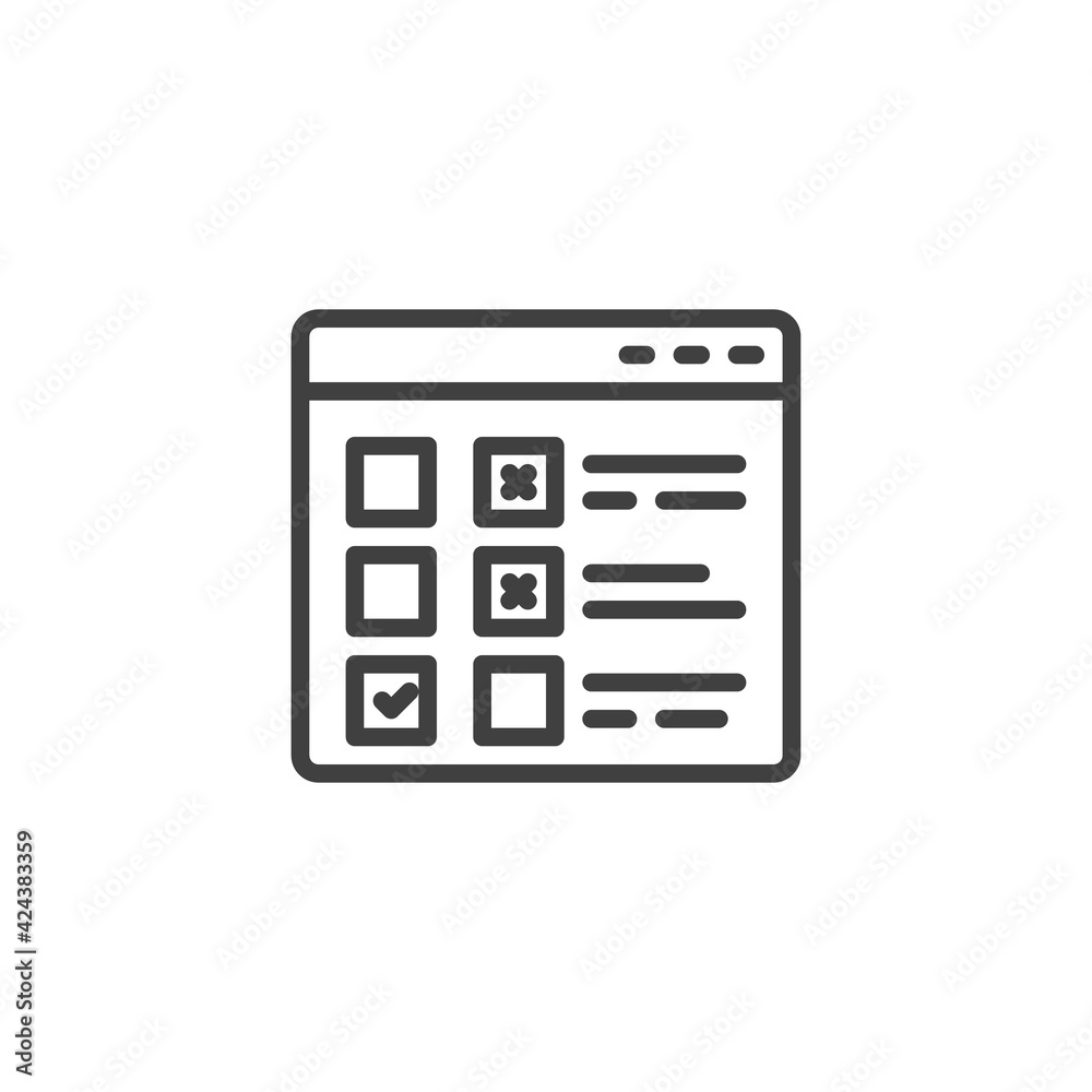 Online questionnaire line icon Online questionnaire line icon