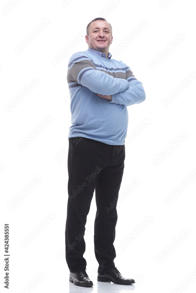 in full growth. portrait of a smiling mature man in full growth. portrait of a smiling mature man