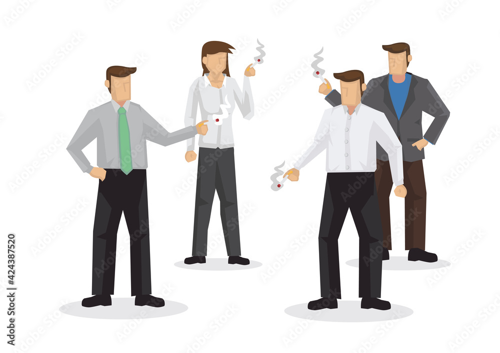 Group of business people smoking together. Group of business people smoking together.