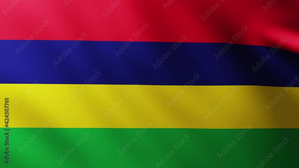 Large Flag of Mauritius fullscreen background fluttering in the wind Large Flag of Mauritius fullscreen background fluttering in the wind