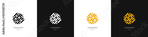 Fingerprint logos set. Identity, authorization or privacy concept. Vector illustration in modern style