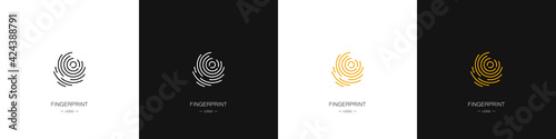Fingerprint logos set. Identity, authorization or privacy concept. Vector illustration in modern style