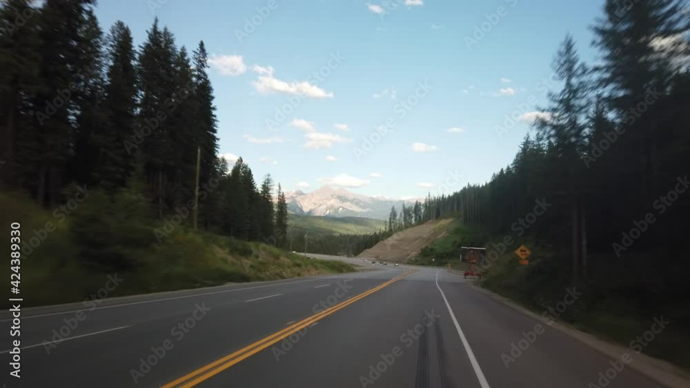 Gimbal Driving in British Columbia, Canada during a summer afternoon