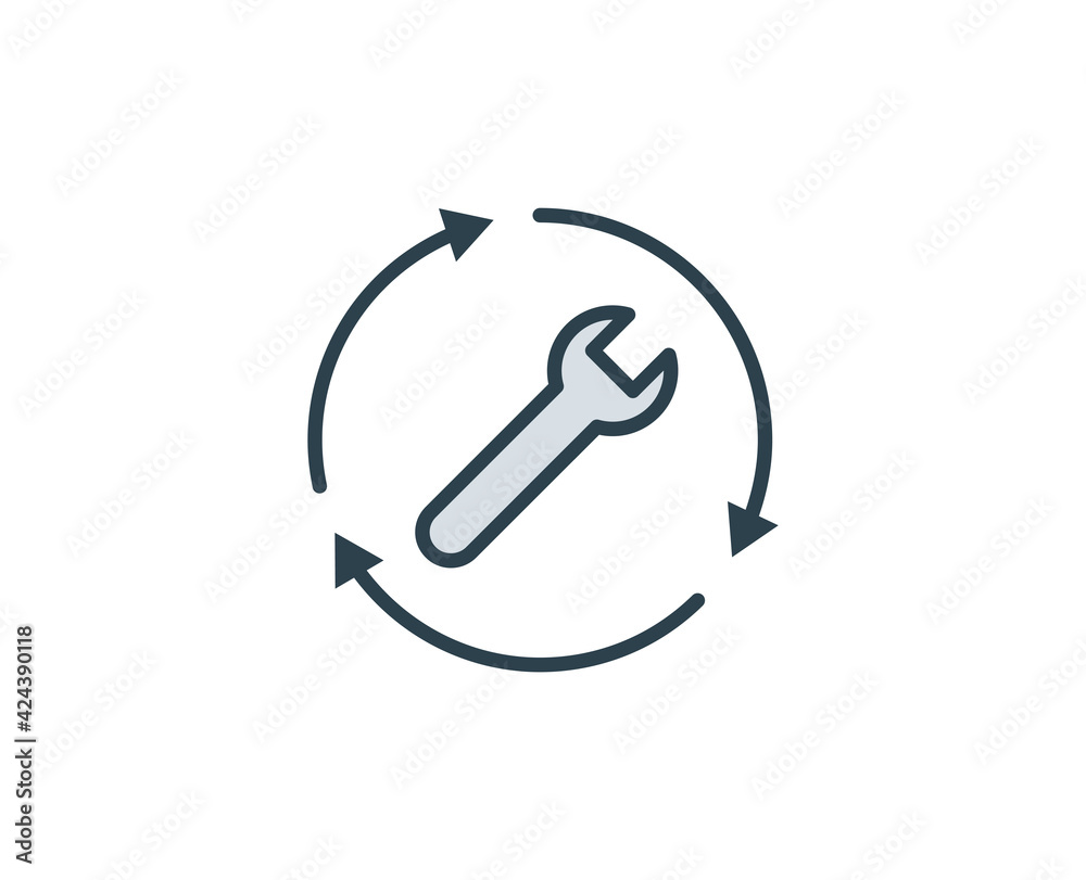Wrench flat icon. Single high quality outline symbol for web design or mobile app. House thin line signs for design logo, visit card, etc. Outline pictogram EPS10 Wrench flat icon. Single high quality outline symbol for web design or mobile app. House thin line signs for design logo, visit card, etc. Outline pictogram EPS10