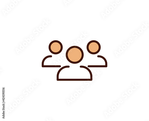 Team line icon. Vector symbol in trendy flat style on white background. Office sing for design.
