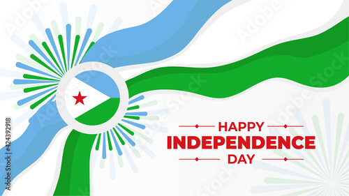Djibouti independence day template banner post design, flag country theme, vector photo