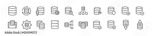 Editable vector pack of database line icons. photo
