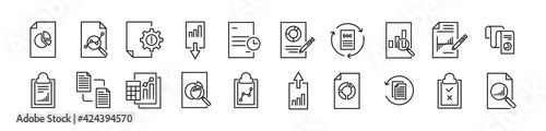 Editable vector pack of contract line icons.