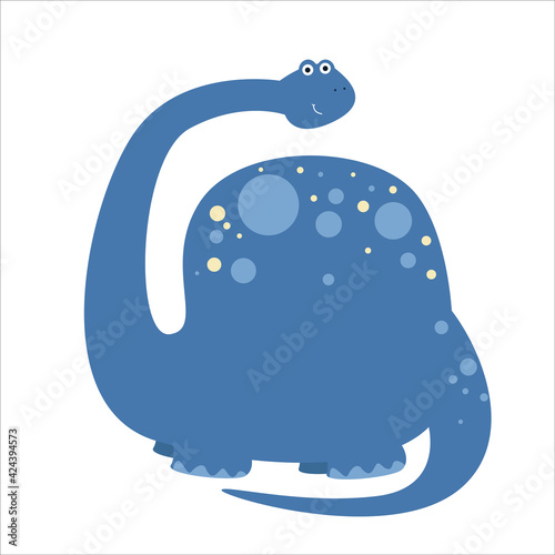 Cute Dino Flat Cartoon Character Vector Template Design Illustration