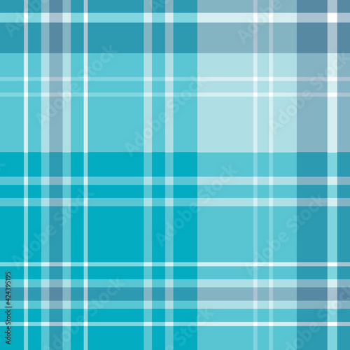 Seamless pattern in blue and white colors for plaid, fabric, textile, clothes, tablecloth and other things. Vector image.