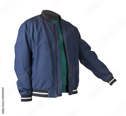 Bomber jacket and sweater isolated on white background