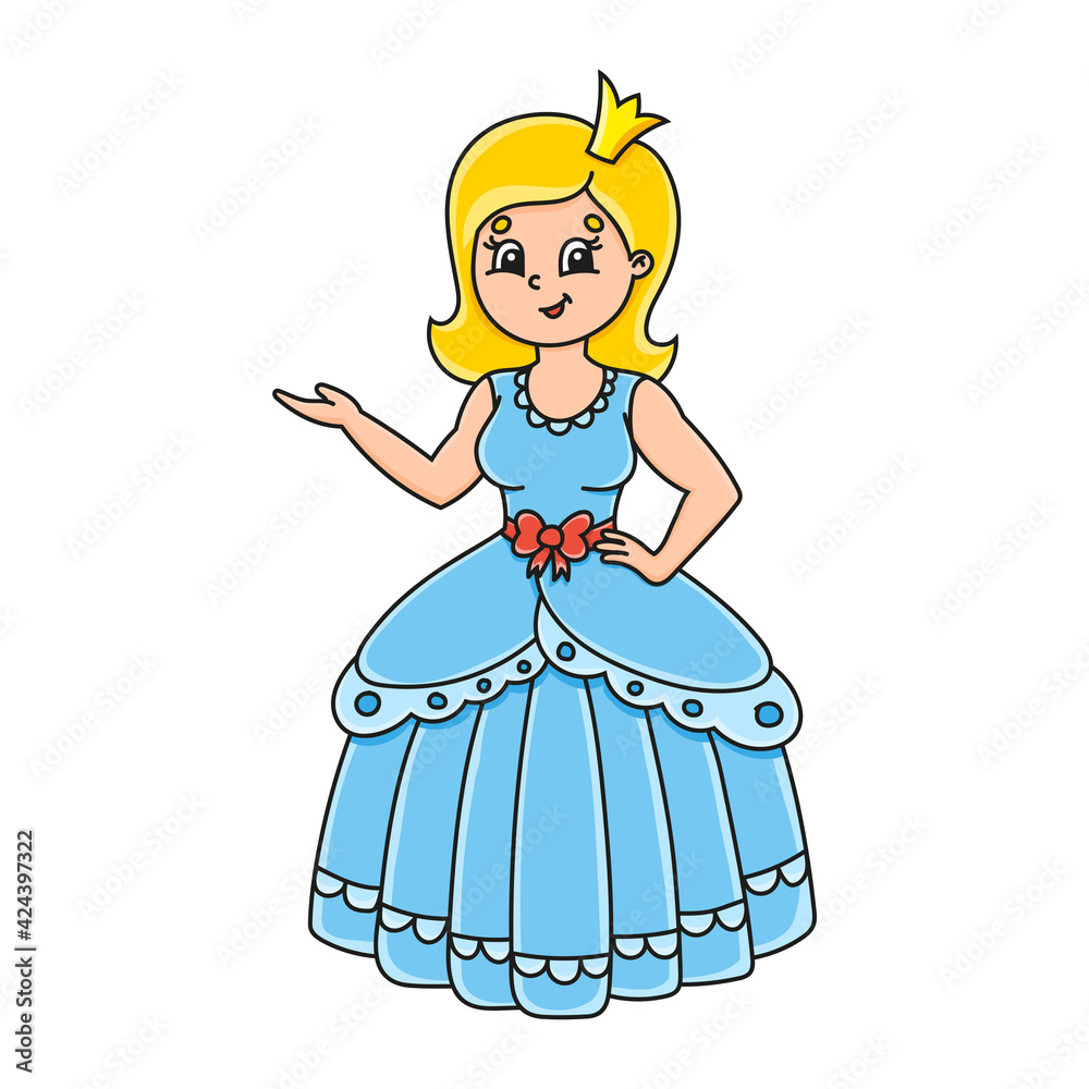 Fototapeta premium Cute character. Colorful vector illustration. Cartoon style. Isolated on white background. Design element. Template for your design, books, stickers, cards, posters, clothes.