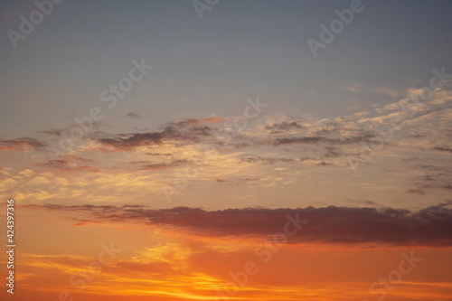 Beautiful sunset and cloudscape. Abstract and nature background concept © Jo Panuwat D