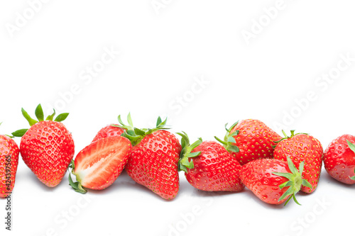 Red berry strawberry isolated on white background- Image