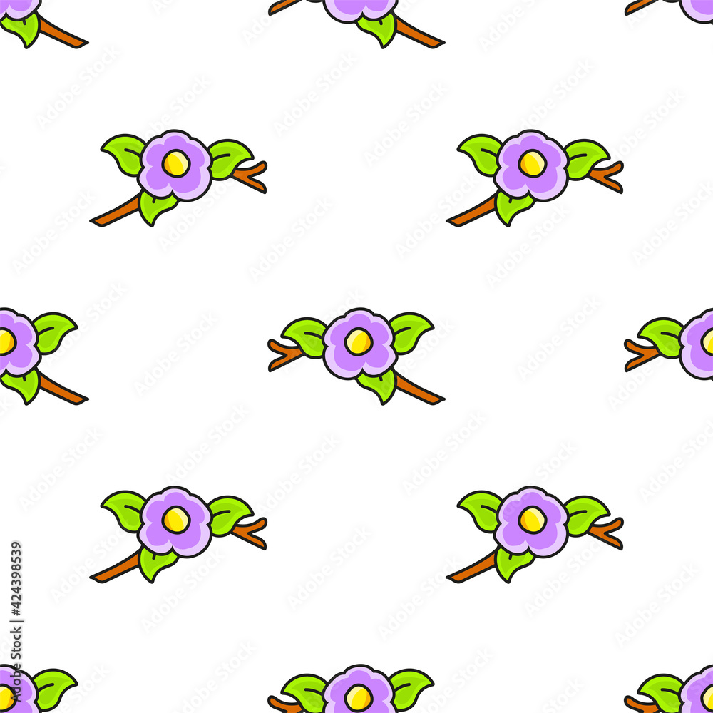 Fototapeta premium Colored seamless pattern. Cartoon style. Hand drawn. Vector illustration isolated on white background. For walpaper, poster, banner.