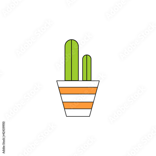 Flowerpot icon isolated on white background. Vector illustration