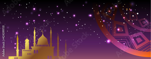 Poster for muslim religion holiday. Vector illustration.
