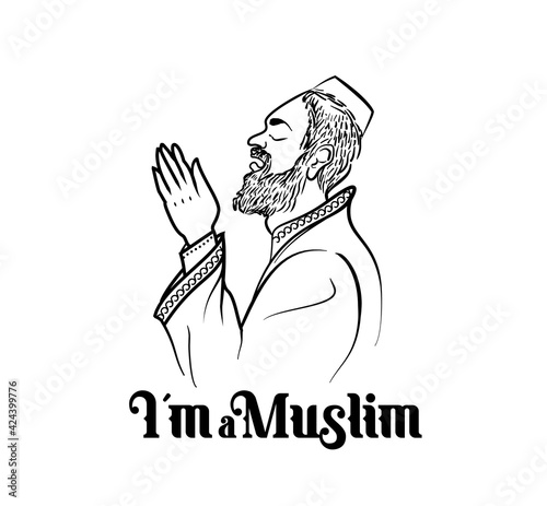 Poster for muslim religion holiday. Vector illustration.