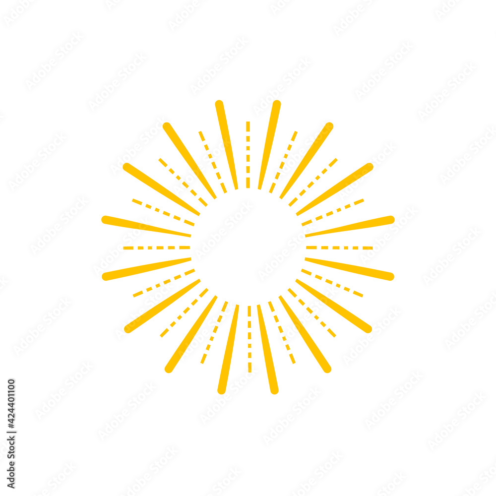 Vector geometric shine, sun icon, yellow illustration isolated on white background, sun beams, rays.
Vector geometric shine, sun icon, yellow illustration isolated on white background, sun beams, rays.