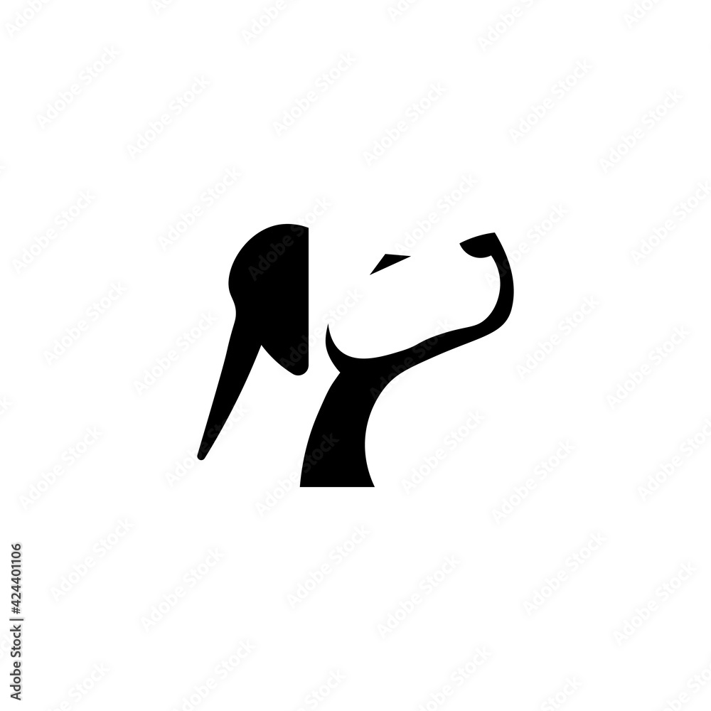 Black icon dog sign. Vector illustration eps 10 Black icon dog sign. Vector illustration eps 10