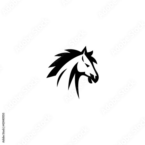 Black icon horse sign. Vector illustration eps 10