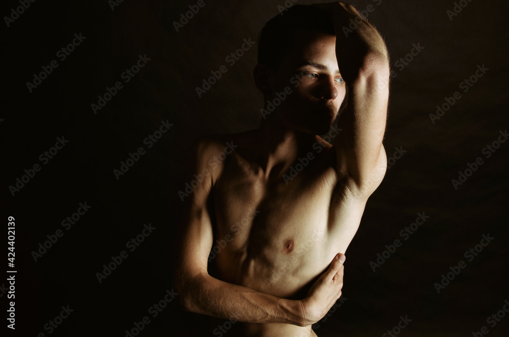 Portrait of a young attractive guy with blue eyes. Portrait of a young attractive guy with blue eyes.