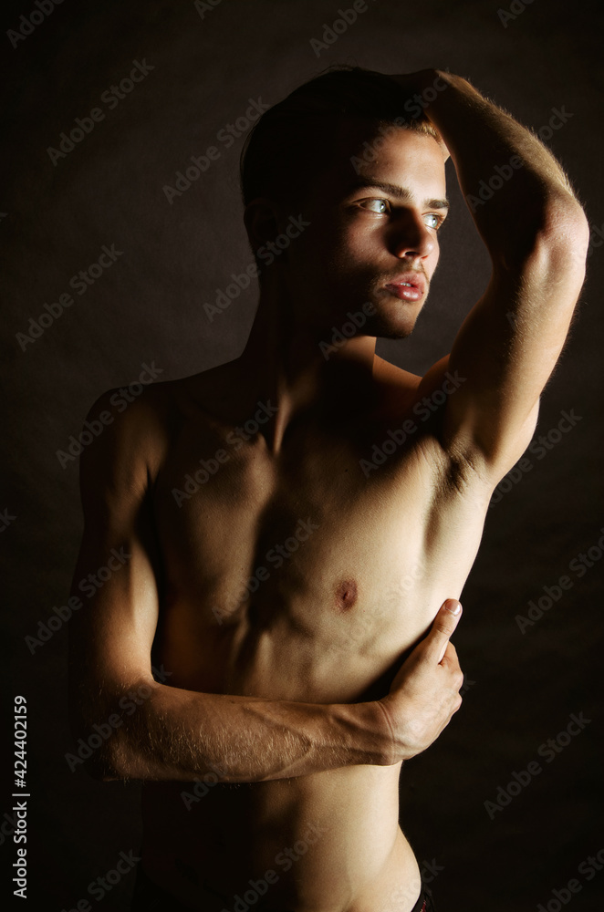 Portrait of a young attractive guy with blue eyes. Portrait of a young attractive guy with blue eyes.
