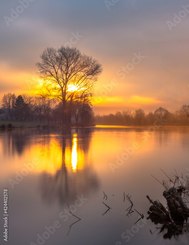 sunrise over the river