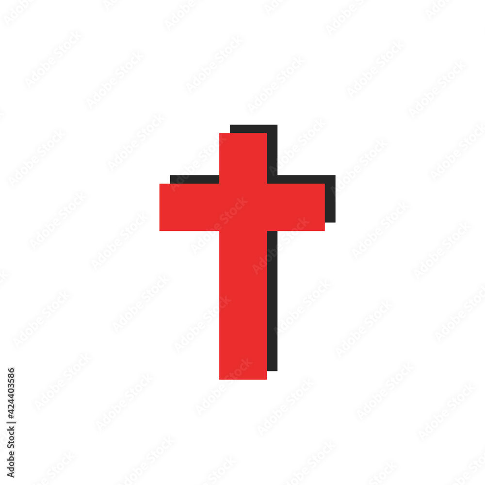 red christian cross icon isolated Illustration red christian cross icon isolated Illustration