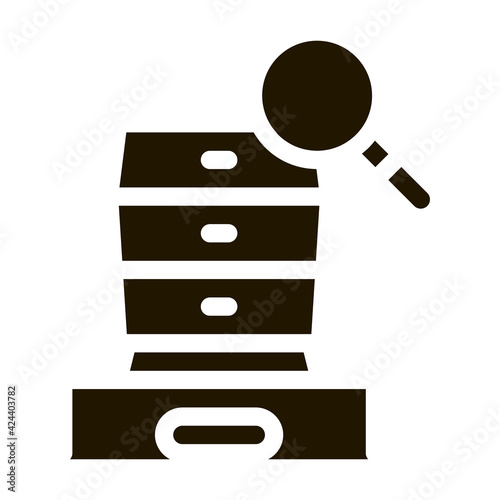 commode research glyph icon vector. commode research sign. isolated symbol illustration