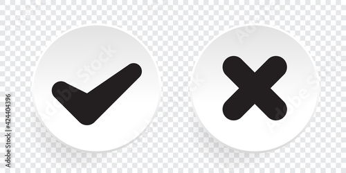 Set of check mark icon on a transparent background