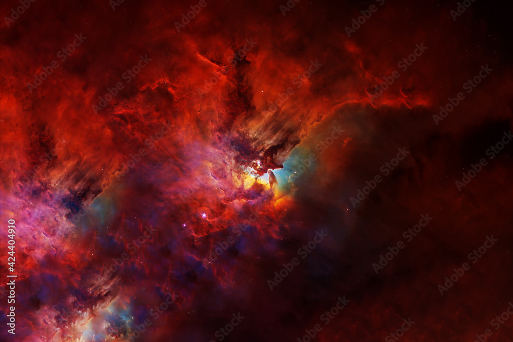 Beautiful colored galaxy on a dark background. Elements of this image were furnished by NASA.