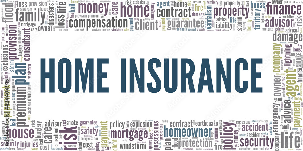 Home insurance vector illustration word cloud isolated on a white background.