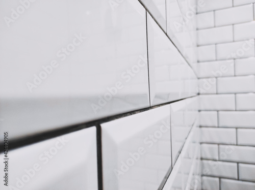 White and black shine brick wall photo