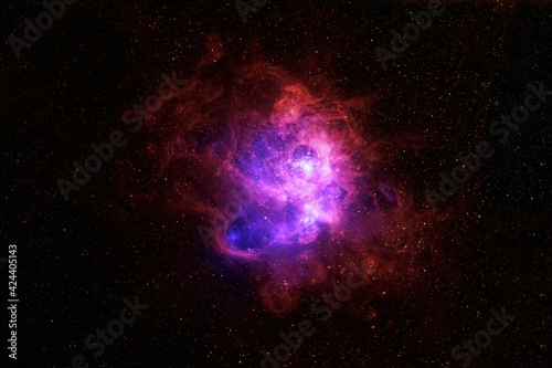 Fototapeta Naklejka Na Ścianę i Meble -  Galaxy in red colors. Elements of this image were furnished by NASA.