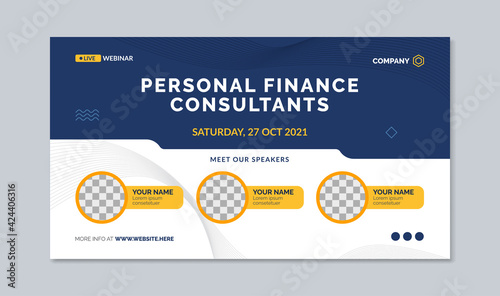 Personal finance consultants webinar banner template