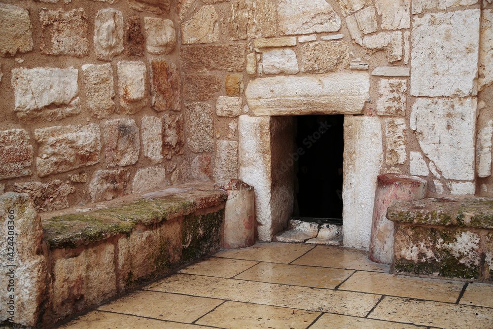 The humility door, entrance to the Basilica of the Nativity in