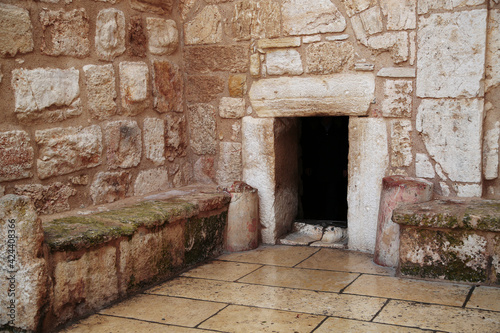 Fotografie, Tablou The humility door, entrance to the Basilica of the Nativity in Bethlehem