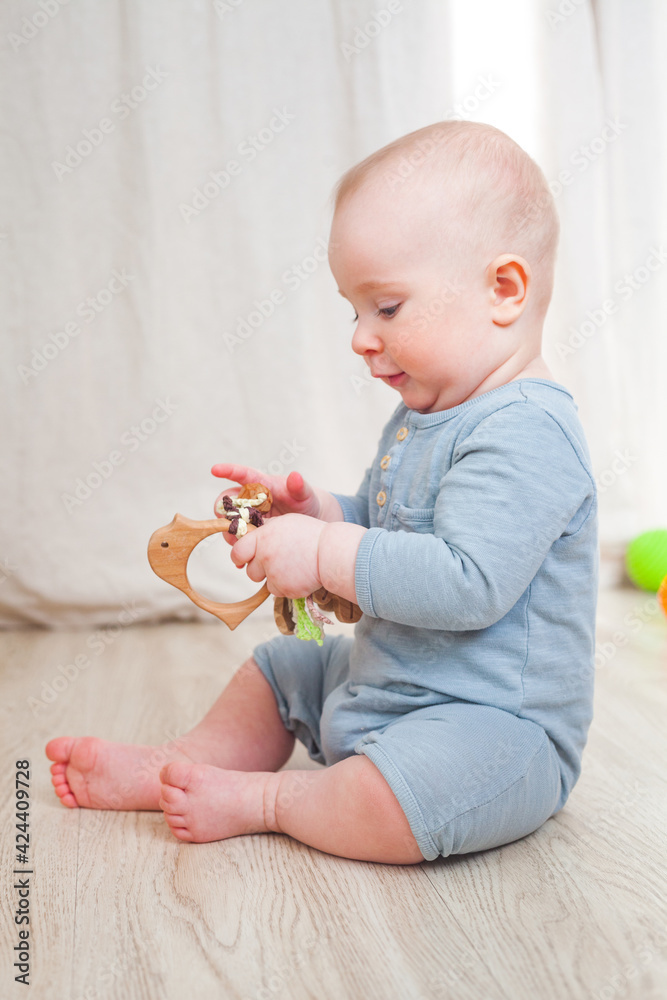 Blue-eyed seven month baby boy portrait Blue-eyed seven month baby boy portrait