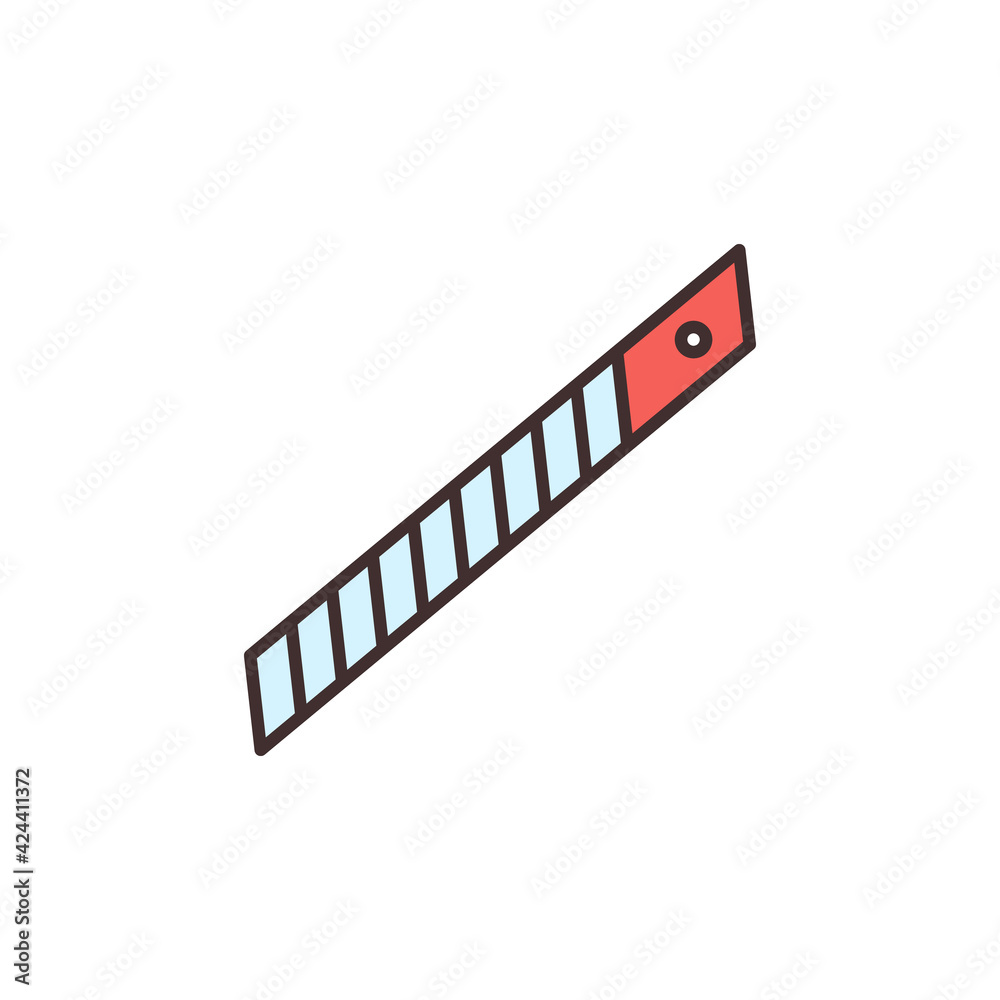 Blade for Stationery Knife or Cutter vector creative icon