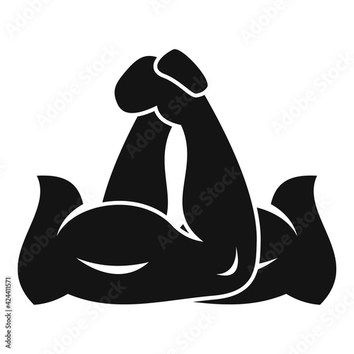 Arm wrestling effort icon, simple style