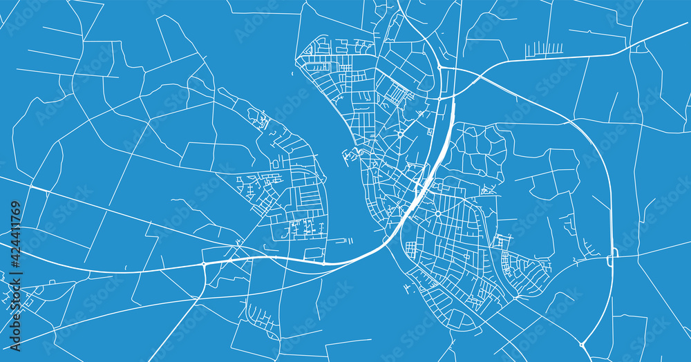 Urban vector city map of Nykobing falster, Denmark